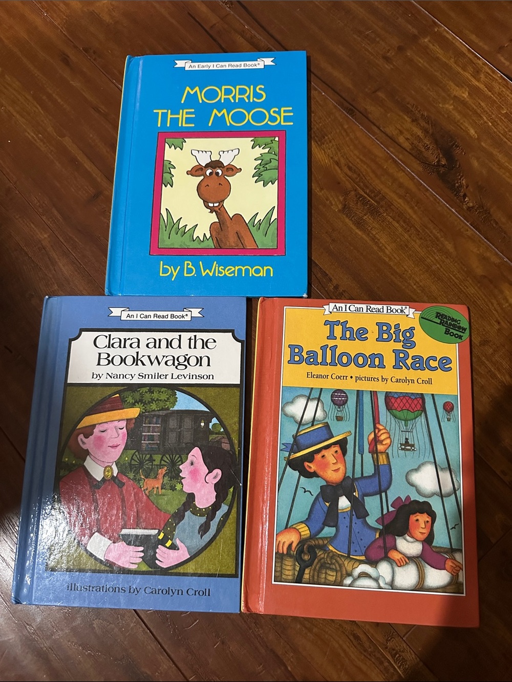 Vintage I Can Read Hardcover Book Lot Morris Moose Clara Balloon Race